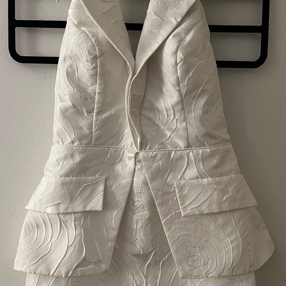 Tarik Ediz Cream embroidered dress